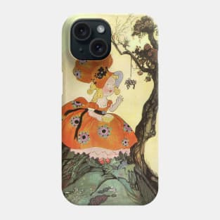 Vintage Mother Goose, Little Miss Muffet with Spider Phone Case