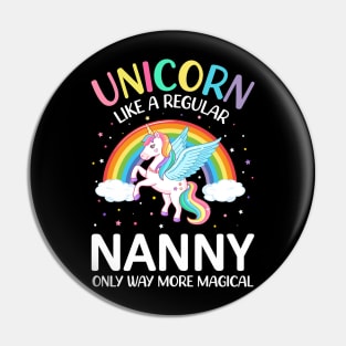 Cute Magical Funny Christmas Family colorful Unicorn Nanny Pin