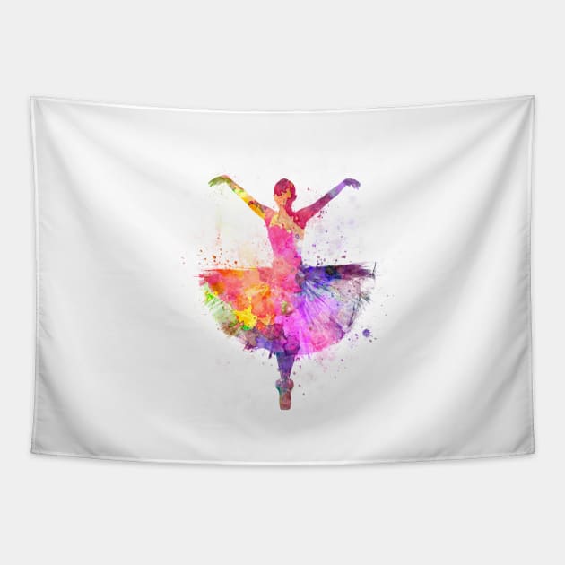 Woman ballerina ballet dancer dancing Tapestry by PaulrommerArt