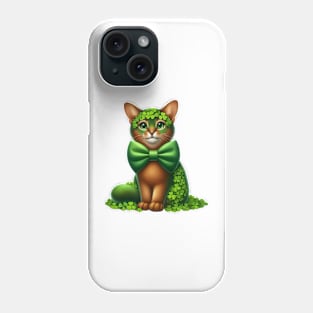 Clover Abyssinian Cat St Patricks Day Phone Case