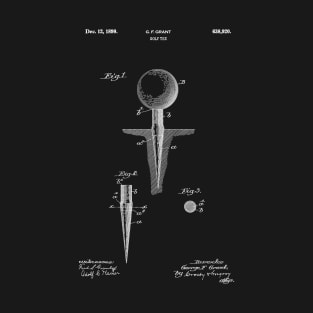 PATENT DRAWING / 1899 - Golf Tee - white T-Shirt