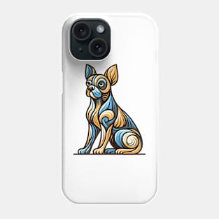 Pop art dog illustration. cubism illustration of a dog Phone Case