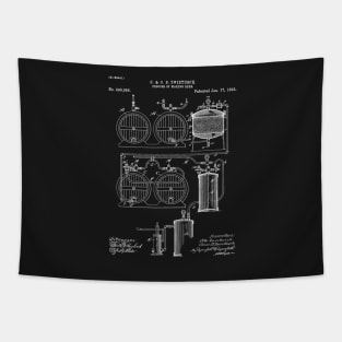 Brewery Patent - Beer Art - Black Chalkboard Tapestry