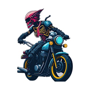 Skeleton in motorcycle T-Shirt