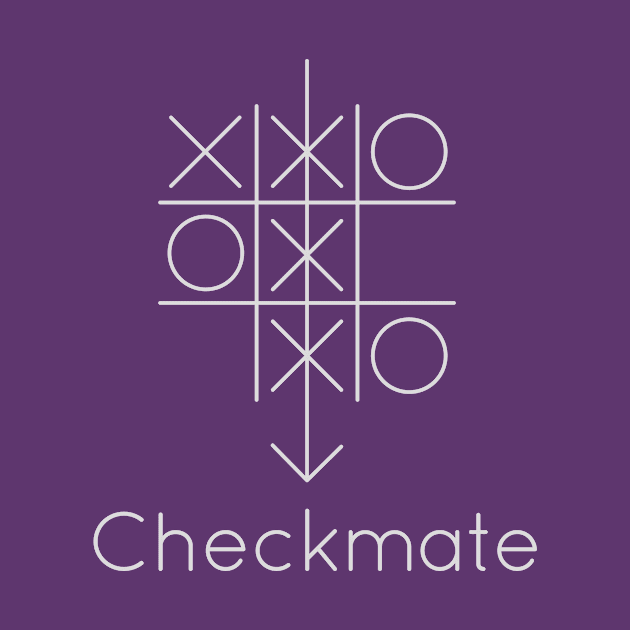 Tic Tac Toe Checkmate (dark background) by Words In Drawings