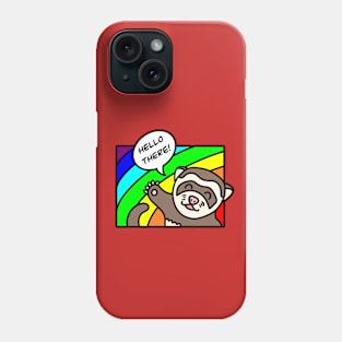 Cute ferret says hello there Phone Case