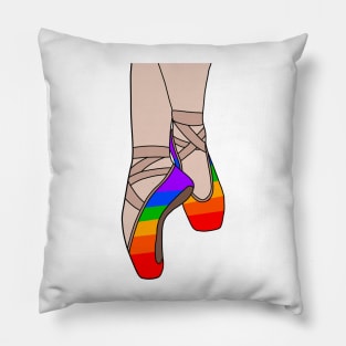 Rainbow pointe shoes Pillow