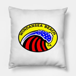 Windansea Beach California Surfing Surf Patriotic Wave Pillow