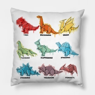 Origami Dinosaurs Pillow