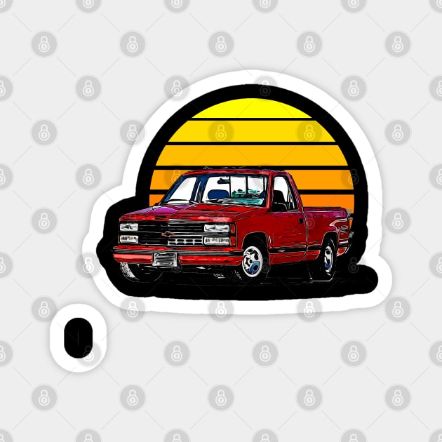 OBS Obsession Chevy C/K trucks General Motors 1988 and 1998 pickup trucks, heavy-duty trucks square body Magnet by JayD World