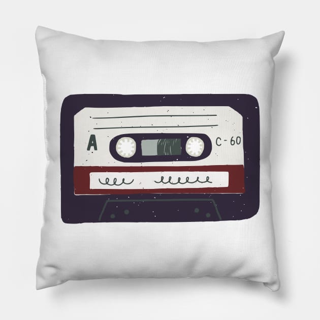 Cassette tape Pillow by TashaNatasha