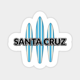 Santa Cruz Logo Pack Sticker California with Three Surf Boards Blue Lite Magnet