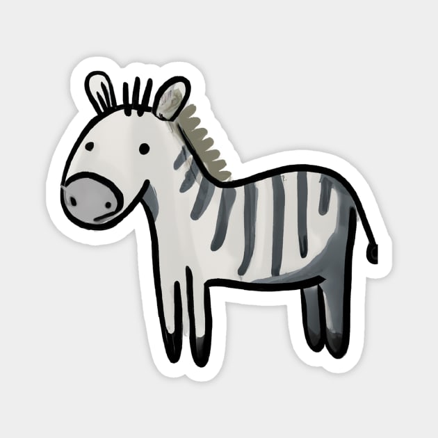 Cute Zebra Drawing Magnet by Play Zoo