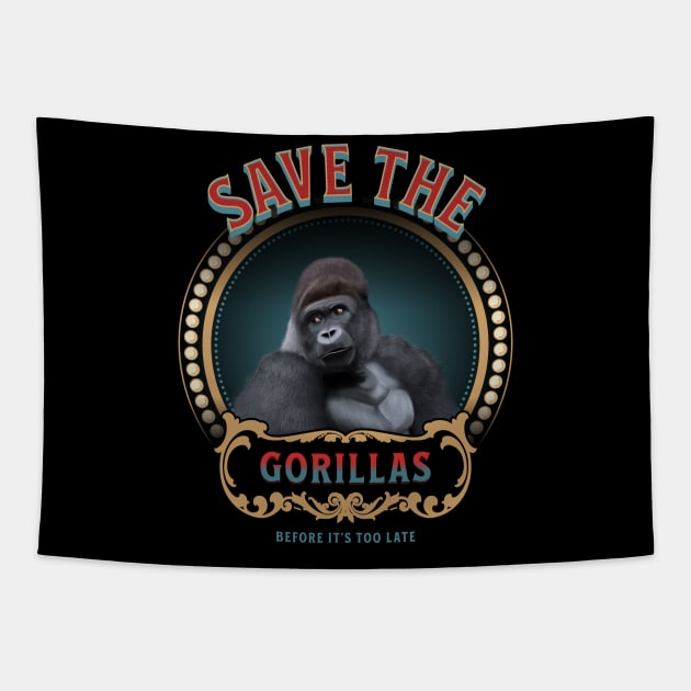 Save The Gorillas Tapestry by Suneldesigns