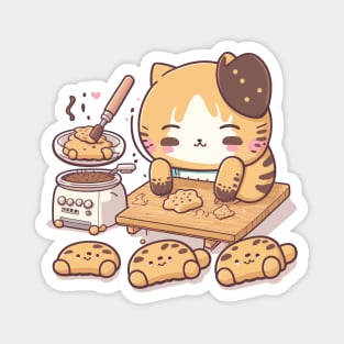 Cat making biscuits Magnet