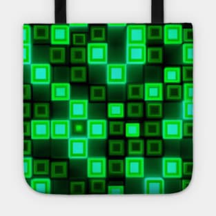 Green Blocky Gamer Pattern Design Tote