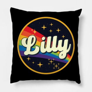 Lilly // Rainbow In Space Vintage Style Pillow