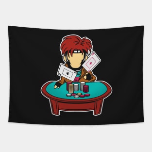 POKER: Funny Cartoon Poker Player Gift Tapestry