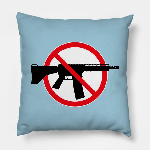 Gun Ban / Prohibition Sign (No Weapons / Peace / 3C) Pillow by MrFaulbaum