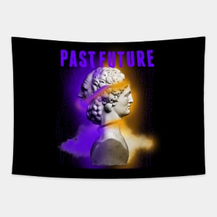 Janus Mythology Vaporwave Purple and Orange Tapestry