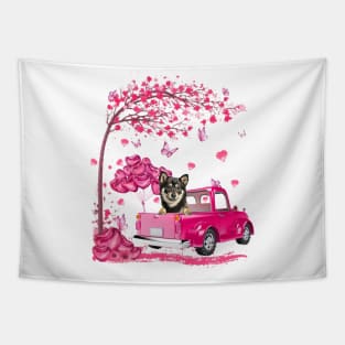 Valentine's Day Love Pickup Truck Shiba Inu Tapestry