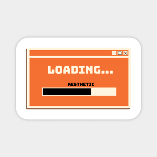 loading pumpkin spice aesthetic bar window black and orange Magnet