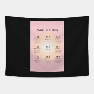 Angel Numbers Chart Pink and Orange Aura Tapestry