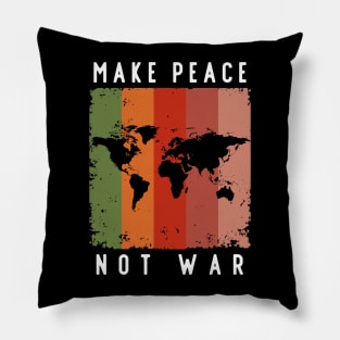 Make Peace Not War World Map Pillow