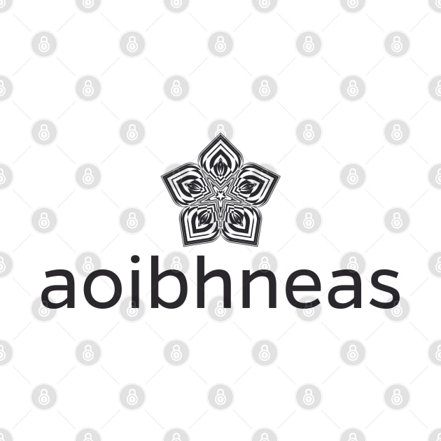 Feel the Bliss with aoibhneas and a Celtic motif flower Scots Gaelic by allscots