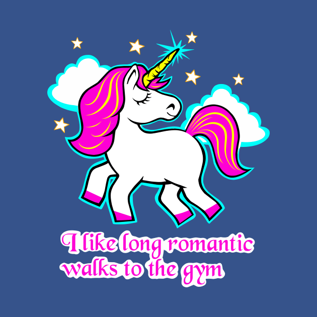 Fitness Unicorn, gym girl, barbell unicorn by TimAddisonArt