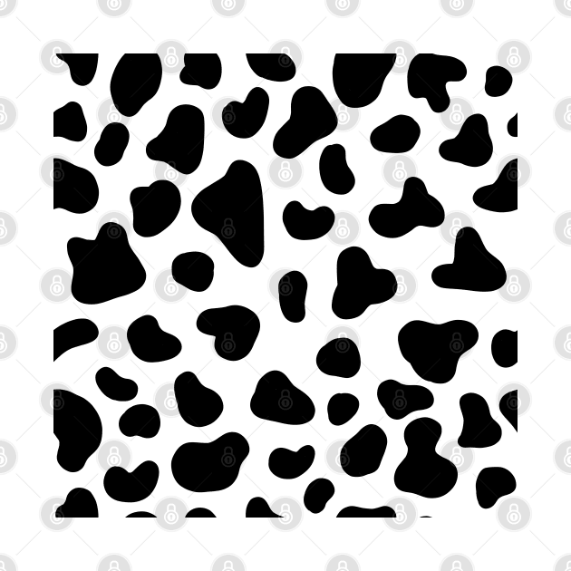 Cute Cow Pattern Black and White by Trippycollage