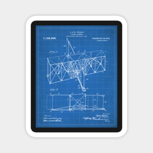 Wright Brothers Machine Patent - Airplane Art - Blueprint Magnet