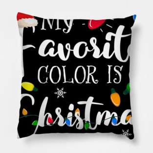 my favorite color is christmas lights Pillow