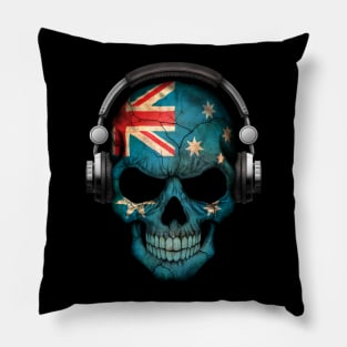 Dark Skull Deejay with Australian Flag Pillow