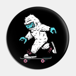 Skateboarding Yeti Pin