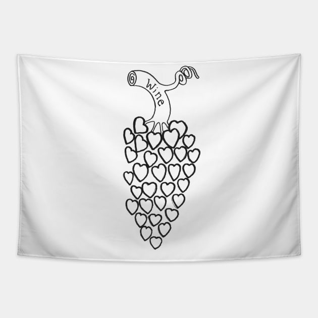 Wine love Tapestry by atadrawing