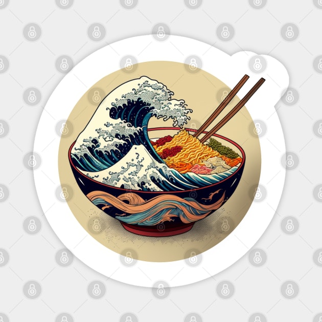 Hokusai Ramen Magnet by BankaiChu