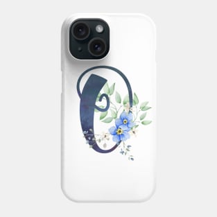 Floral Monogram O Wild Blue Flowers Phone Case