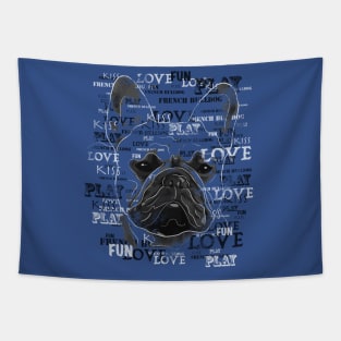 French Bulldog Vintage Retro Look Distressed Novelty design Gift for mom, dad, kids Tapestry