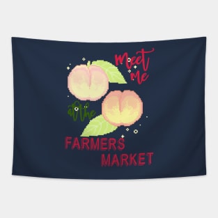 Meet me at the farmers market - pixel peach japanese Tapestry