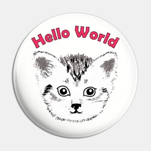 Hello World Kitten Pin