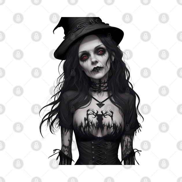 Gothic witch with hat by TaevasDesign