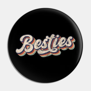 Retro Besties Best Friend Matching Gift Pin