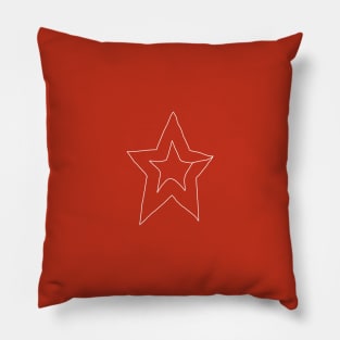 Small White Star Minimal Line Art Pillow