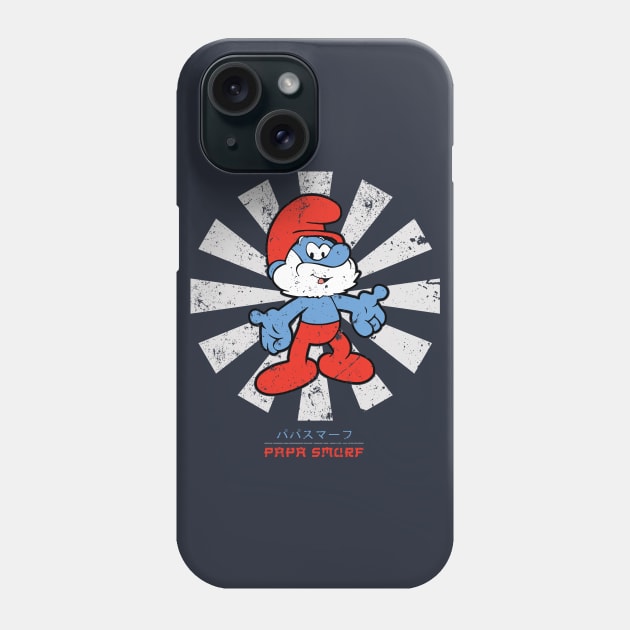 Papa Smurf Retro Japanese Phone Case by Nova5