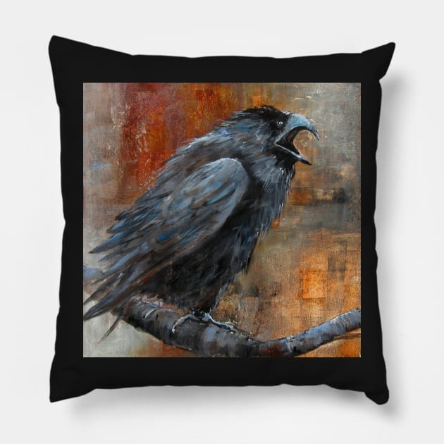 The Prosecutor (from A Murder of Crows Series) Pillow by bevmorgan