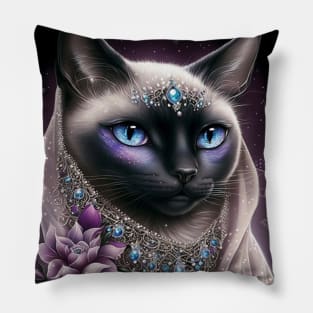 Mesmerizing Siamese cat Pillow