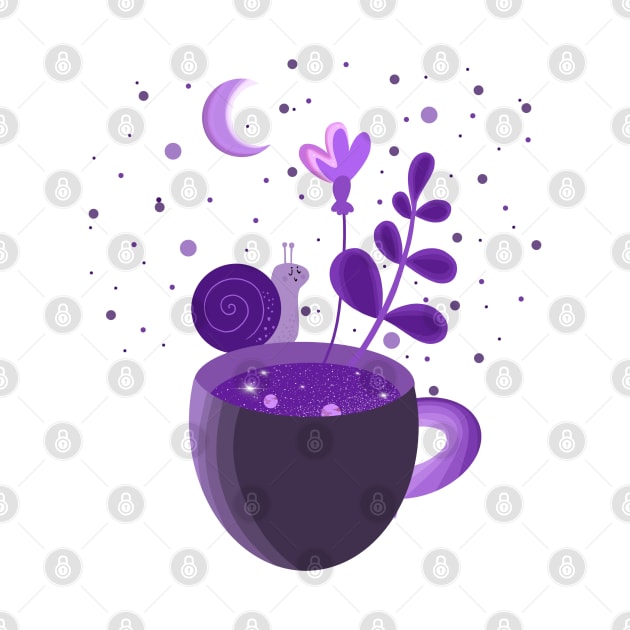 A purple snake in a mug by Miruna Mares