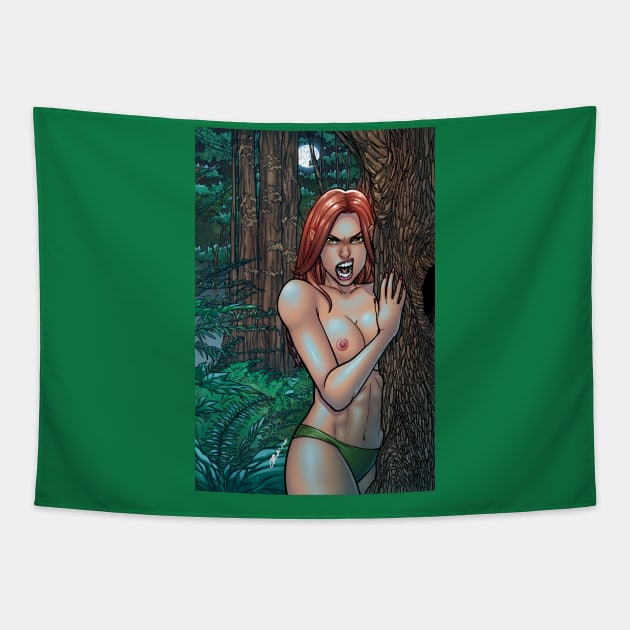 Nude Wild Woman Tapestry by masciajames