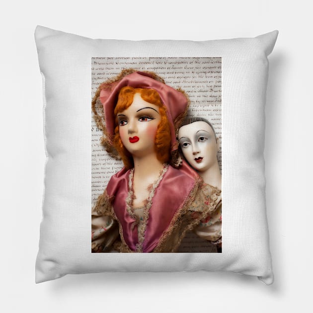 Two Vintage Dolls Pillow by photogarry